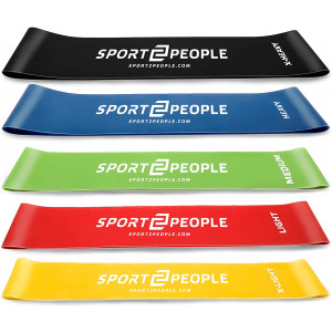 Sport2People Exercise Resistance Loop Bands for Booty Building with 2 Workout E-Books for Strength Training and Physical Therapy - Fitness Loops for Hips and Leg