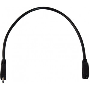YCS Basics Black 1 Foot Cellphone/Tablet USB Micro Male to Female Sync and Charging Extension Cable