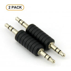 RuiLing 2PCS 3.5mm Jack to 3.5mm Audio Male Adapter Connectors.(Plastic and Metal Black)