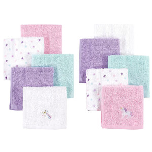 Hudson Baby Unisex Baby Super Soft Cotton Washcloths, Unicorn, One Size