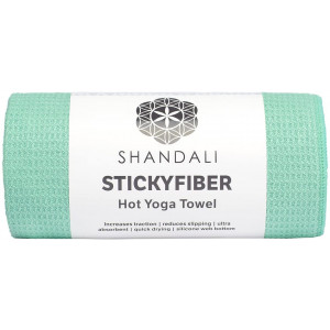 Shandali Hot Yoga Towel - Stickyfiber Yoga Towel - Mat-Sized, Microfiber, Super Absorbent, Anti-Slip, Injury Free, 24" x 72" - Best Bikram Yoga Towel - Exercise, Fitness, Pilates, and Yoga Gear