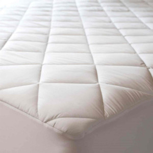 Abstract Quilted Mattress Pad White Fitted Waterproof Cotton Protector Cover 28 x 52 (Standard Crib)