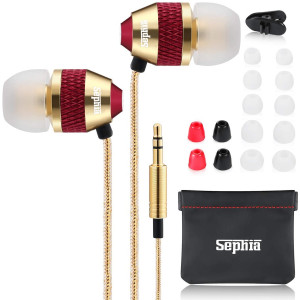 Sephia SP1050 Noise Isolating Earphones, Earbuds, in Ear Headphones, Strong Bass Driven Sound, Wired Earphone Compatible with iPhone, iPad, Tablets, Samsung, Sony, Huawei and Other Android Smartphones