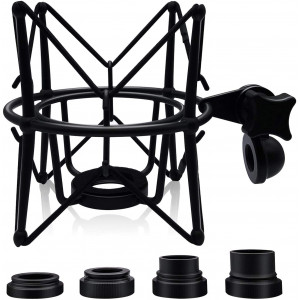 Microphone Shock Mount Mic Holder - Anti Vibration Spider Shockmount Compatible with Many Recording Condenser Microphones Like AT2020 AT2020 USB+ Samson G Track Pro Rode NT1-A Neumann U87 etc.