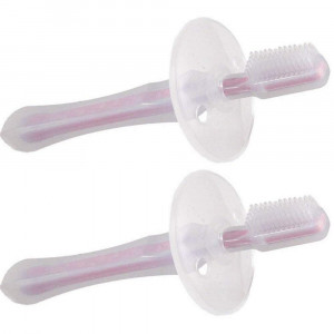 Razbaby Raz-A-Dazzle Silicone Toothbrush - Color: Pink - 2 Count
