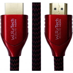 WiRoTech HDMI Cable 4K Ultra HD with Braided Cable, HDMI 2.0 18Gbps, Supports 4K 60Hz, Chroma 4 4 4, Dolby Vision, HDR10, ARC, HDCP2.2 (6 Feet, Red)