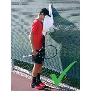 QBE$T Tennis Towel with Hook, Stays Clean, Cotton, Super Absorbent, can be Hung, with Clip, White