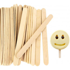 Acerich 200 Pcs Craft Sticks Popsicle Sticks Ice Cream Sticks 4-1/2" Length Treat Sticks