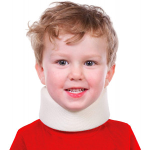 BraceAbility Pediatric Cervical Collar - Toddlers Neck Brace, Small Kids Soft Foam Youth Support Cuff, Childrens Whiplash and Childs Torticollis Head Stabilizer (XS)