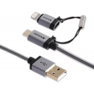 Verbatim Sync/Charge Lightning/Micro-USB Data Transfer Cable