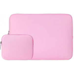 RAINYEAR 11-11.6 Inch Laptop Sleeve Protective Case Soft Carrying Computer Bag Cover with Accessories Pouch,Compatible with 11.6" MacBook Air for 11" Notebook Tablet Ultrabook Chromebook(Pink)