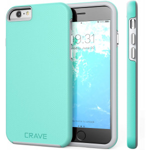 iPhone 6 Case, iPhone 6S Case, Crave Dual Guard Protection Series Case for iPhone 6 6s (4.7 Inch) - Mint/Gray