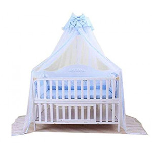 Baby Mosquito Net Baby Toddler Bed Crib Dome Canopy Netting (Butterfly Blue)