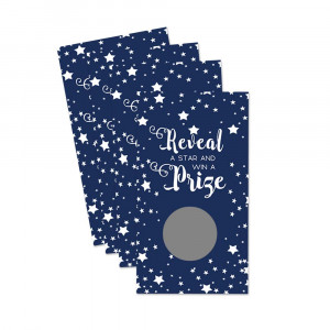 Paper Clever Party Navy Blue Star Scratch Off Cards (28 Pack) Boys Baby Shower Games  Graduation  Wedding Drawings - Raffle Tickets for Prizes Any Event