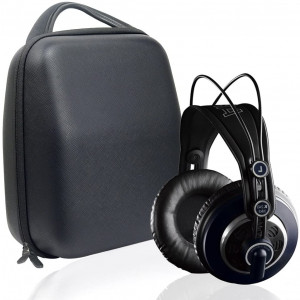 Protective Headphones Case for Sennheiser HD800, HD598; AKG K701, Q701; Beyerdynamic DT880, DT990, DT770, Audio-Technica ATH-M50x, ATH-M50, M70X, M40x, M30x, M20x, M50xMG; Removable Accessories Pouch