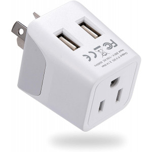 Australia, New Zealand, China Travel Adapter Plug by Ceptics, Dual USB Input - Ultra Compact - USA to Type I - Perfect for Cell Phones, Chargers, Cameras, Tablets, and more (CTU-16)