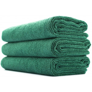 The Rag Company (3-Pack) 16 in. x 27 in. Sport, Gym, Exercise, Fitness, Spa and Workout Towel - Ultra Soft, Super Absorbent, Fast Drying 320gsm Premium Microfiber (Dark Green, 16x27)