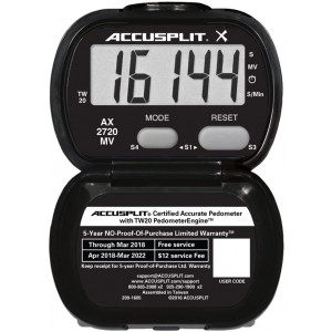 ACCUSPLIT Accelerometer Activity Tracker Pedometer with MVPA, Black