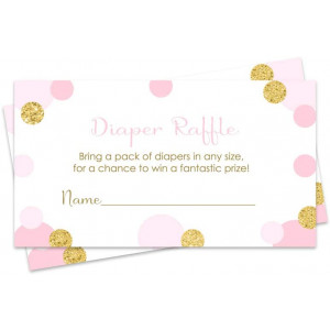 Pink and Gold Diaper Raffle Ticket (25 Cards) Baby Shower Games  Invitation Inserts  Sprinkle Activity  Girls Royal Princess  Twinkle Little Star