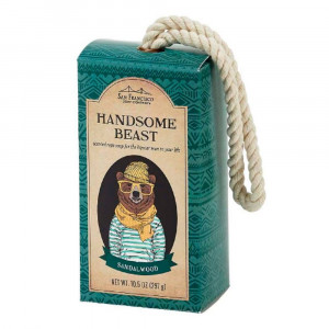 San Francisco Soap Company Handsome Beast Rope Soap, Hipster Sandalwood, 10.5 Ounce
