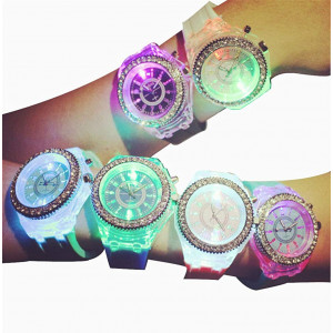 CdyBox Silicone Bling Women Men Watch LED Luminous Colorful Lights Sport Watches Girls Boys (6 Pack)