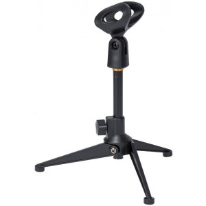 Universal Adjustable Desk Microphone Stand Portable Foldable Tripod MIC Tabletop Stand with Small Plastic Microphone Clip Such as Sm57 Sm58 Sm86 Sm87