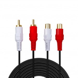 2 RCA Extension Cable,Gold Plated 2 RCA Male to Female Stereo Audio Extension Cable (50ft)