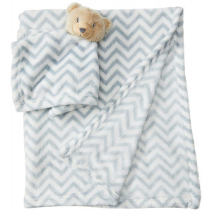 Hudson Baby Unisex Baby Plush Blanket with Security Blanket, Bear, One Size