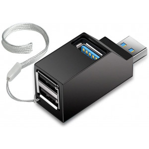 Onvian 3 Port USB Hub High Speed Splitter Plug and Play Bus Powered, Black