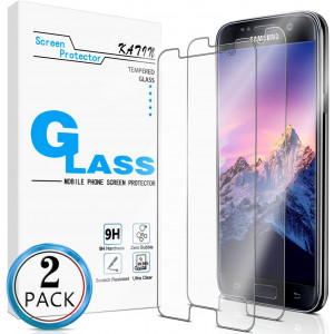 KATIN Galaxy S6 Screen Protector - [2-Pack] for Samsung Galaxy S6 Tempered Glass No-Bubble, 9H Hardness, Easy to Install