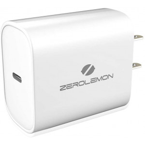 USB C Wall Charger, ZeroLemon 18W PD Power Delivery Charger Combined with QC 3.0, Fast Charging for iPad Pro, AirPods Pro, iPhone 11 Pro Max/Xs Max, Galaxy Note 10 Plus/9, Galaxy S20 Series - White