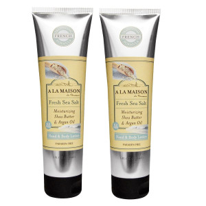 A La Maison De Provence Fresh Sea Salt Hand and Body Lotion (Pack of 2) With Shea Butter, Argan Oil and Avocado Oil, 5 fl oz Each