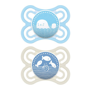 MAM Perfect Pacifiers, Baby Pacifiers 0-6 Months (2 pack), Best Pacifier for Breastfed Babies, Orthodontic Pacifier Protects Baby's Teeth and Jaw, Baby Boy Pacifier