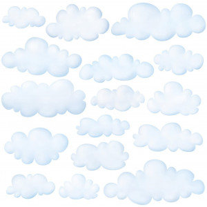 DECOWALL DW-1702 Clouds Kids Wall Decals Wall Stickers Peel and Stick Removable Wall Stickers for Kids Nursery Bedroom Living Room