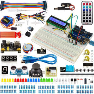 Miuzei Electronics Kit for Arduino Projects, Super Starter Kit Circuit BreadBorad Kit with LCD1602 Module, Breadboard, Servo, Sensors, LEDs and Detailed Tutorial MA05