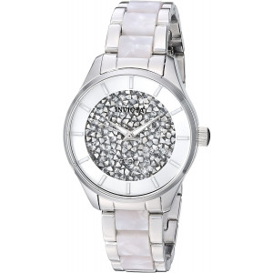 Invicta Women's Angel Quartz Watch with Stainless-Steel Strap, Silver, 15.8 (Model: 25246)