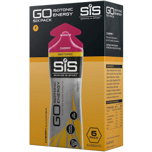 Science in Sport Energy Gel, Isotonic Energy Gels for Runners, 22g Fast Acting Carbs, SIS Sports Nutrition Gels, Running and Cycling Gel, Cherry - 2 oz Gels Pack of 6