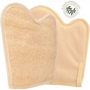 Exfoliating Loofah Pad/Glove/Mitten Body Scrubber, Set of 2 All-Natural Egyptian Bath and Shower Exfoliating Loofa Loufa Scrubber Sponges for Face, Back and Body, Eco Friendly, No Toxic Chemicals.
