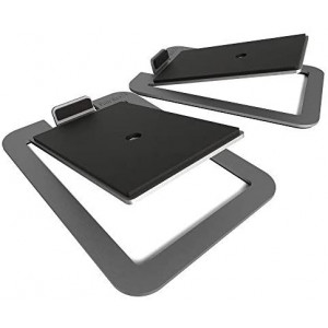 Kanto S4 Desktop Speaker Stands for Midsize Speakers, Stainless Steel