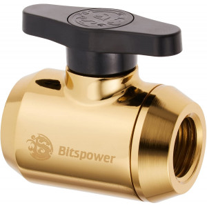 Bitspower G1/ 4 Inch Sled Dual Rotary (360 Degree Rotation) G1/ 4 Inch Extender with Mini Bulb Matte Black