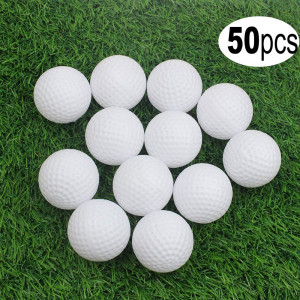 KOFULL Golf Practice Ball, Hollow Golf Plastic Ball for Indoor Training -Pack of 50pcs (5 Colors Available)(White,Yellow,Blue,Red,Multicolor)