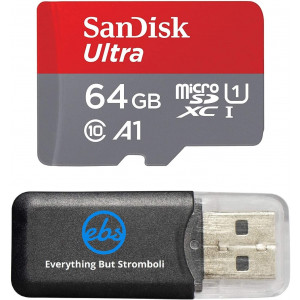 SanDisk 64GB Micro Ultra Memory Card works with Huawei Mate 10, Honor 9, Honor 8 Pro, Honor 7X, Honor View 10, Honor 6A, Smartphones SDXC Class 10 UHS-I with Everything But Stromboli (TM) Card Reader