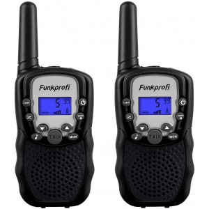 Funkprofi Walkie Talkies for Kids, VOX Hands Free Noise Canceling Kids Walkie Talkies with Belt Clip and LCD Screen, 22 Channels Long Range Two Way Radios for Camping Hiking Family Activities
