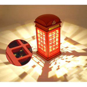 Telephone Booth Vintage London Designed USB Charging LED Night Lamp Touch Sensor Table Desk Light Touch Panel Power-Saving Light Bedside Lamp
