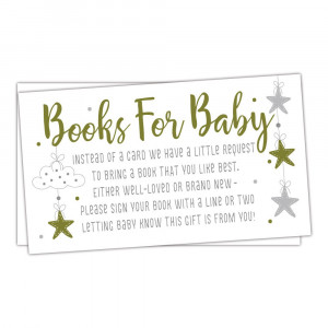 50 Twinkle Little Star Books for Baby Shower Request Cards - Invitation Inserts