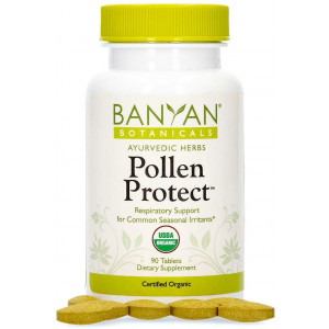 Banyan Botanicals Pollen Protect  Clinically Tested Organic Ayurvedic Supplement  For a Healthy Respiratory Response to Seasonal Irritants*  90 Tablets  Non-GMO Natural Sustainably Sourced Vegan