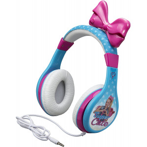eKids JJ-140v8 JoJo Siwa Kids Headphones, Adjustable Headband, Stereo Sound, 3.5Mm Jack, Wired Headphones for Kids, Tangle-Free, Volume Control, Childrens Headphones Over Ear for School Home, Travel