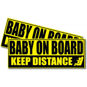 Wrapco Baby on Board Sticker for Cars Baby Safety Sign Decal, Auto Baby on Board Sign for Vehicles