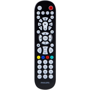 Philips Backlit Universal Remote Control For Samsung, Vizio, Lg, Sony, Sharp, Roku, Apple TV, RCA, Panasonic, Smart TVs, Streaming Players, Blu-Ray, DVD, 4-Device, Black, SRP9348D/27
