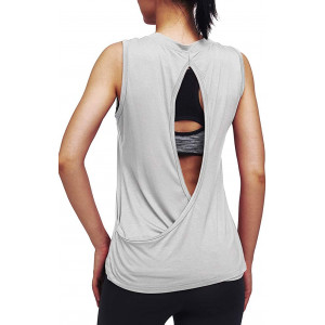 Mippo Open Back Workout Tops for Women Yoga Tops Muscle Tank Athletic Tank Tops